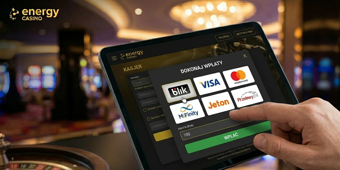 Kasjer Energy Casino — wpłaty BLIK, Visa i Mastercard