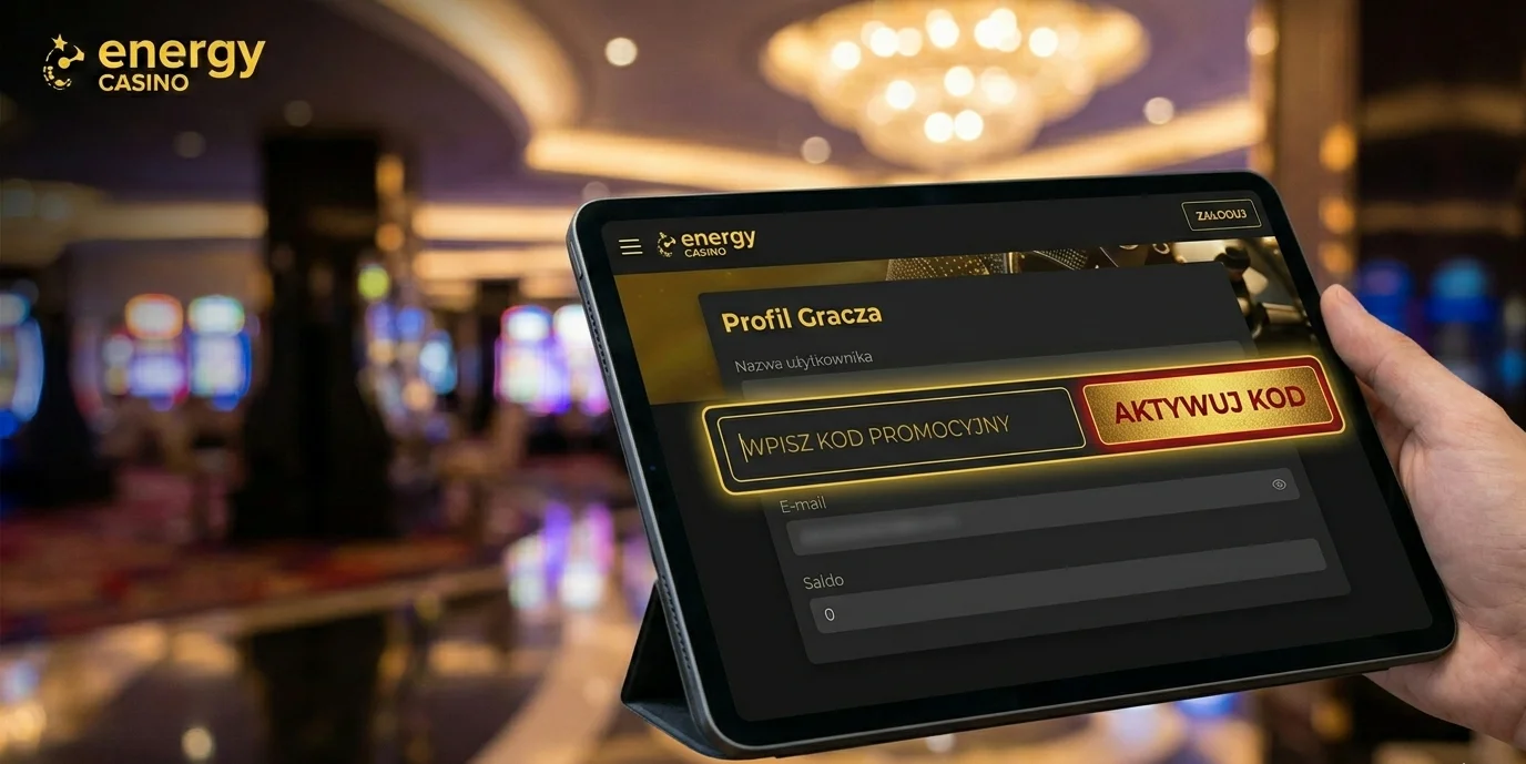 Energy Casino promo code — pole aktywacji kodu w kasjerze